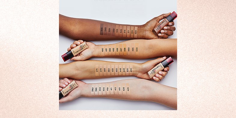 Different colors of makeup on skin tones
